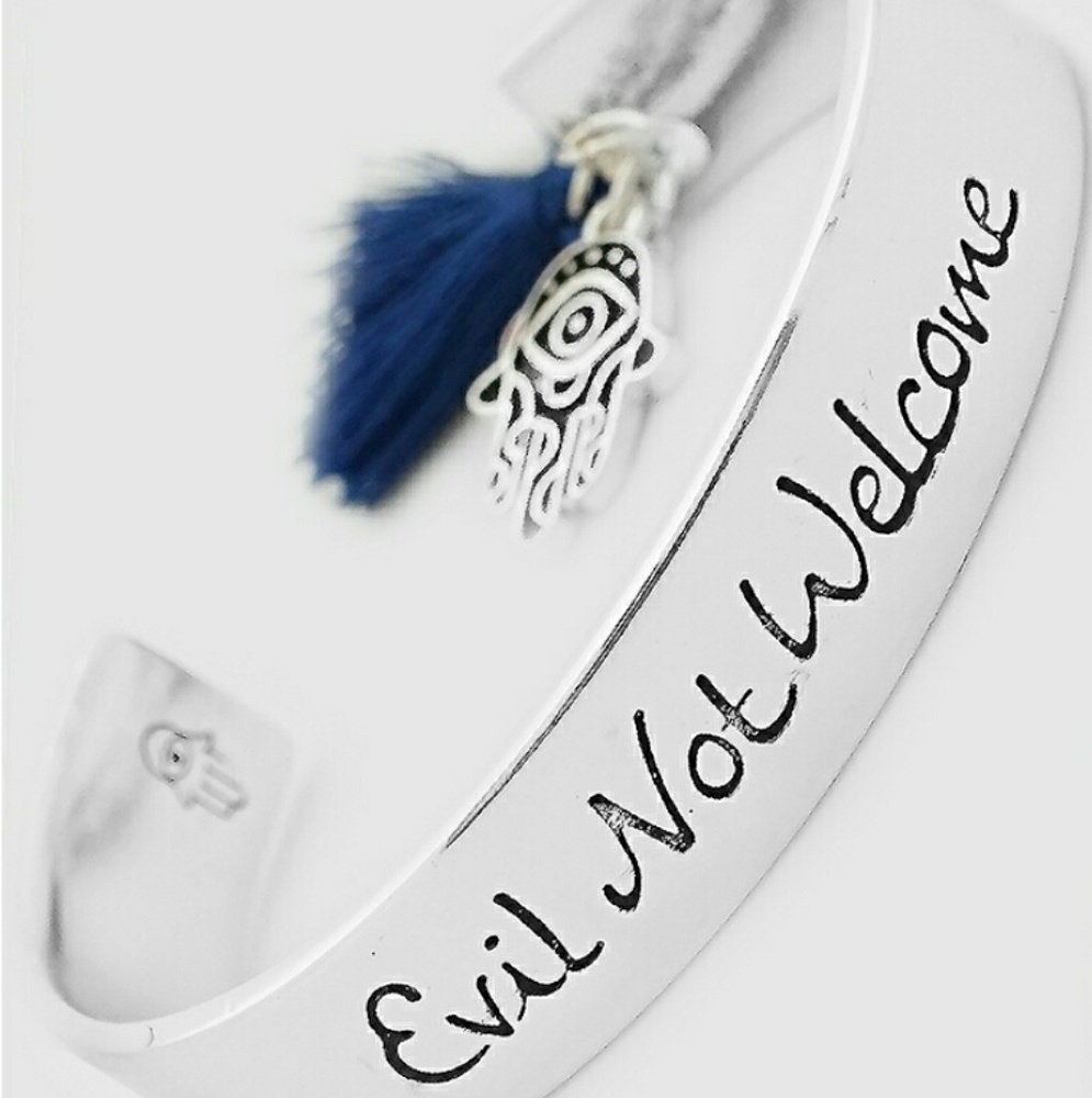 Evil not Welcome Cuff Bracelet